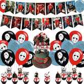 Friday the 13th Party Supplies Horror Jason Banner Cake Toppers Balloons Decor