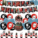 Friday the 13th Party Supplies Horror Jason Banner Cake Toppers Balloons Decor