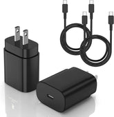 2 Pack 25W USB C Fast Wall Charger with 10FT USB C Cable for Samsung Galaxy S26 S25 S24 iPad