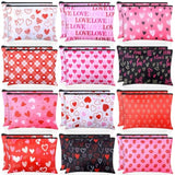 24 Pcs Cosmetic Bags Makeup Bags Bulk Cute Portable Pouches With Zipper Travel Toiletry Organizer Purse Women'S Gift Birthday Party Favors (Valentine'S Day)