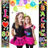 70S 80S Party Decoration 90S 80S Banner I Love 1980S Backdrops Back To The 1980S 1970S Hanging Porch Signs For Wall Door Decor Hip Hop Rock Neon Disco 90S Birthday Party Supplies(80 Years)