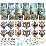 128P Dinosaur Party Favors Dino Goodie Bags Masks Stickers Toys Birthday Supplies