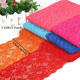 5 Yards Floral Lace Ribbon Stretch Tulle Lace Trim Elastic Webbing Fab