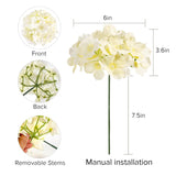 404Pcs Hydrangea Artificial Flowers, Silk Artificial Flowers Heads With Stems, Champagne Lifelike Faux Flowers For Wedding Centerpieces, Arch And Background, Party, Home, Baby Shower Decor