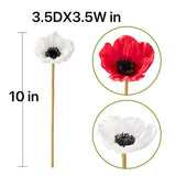 Artificial Poppy Flowers 8 Pcs 10 Inch White – Real Touch Latex Poppies For Home Décor, Living Room Decor, Wedding Bouquets, Party Decoration