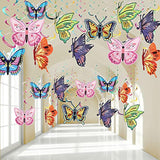 36 Pcs Spring Butterfly Party Decoration Hanging Swirl Streamer Hanging Ceiling Large Paper Butterfly Decoration For Spring Easter Vbs Wedding Home Garden Girl Birthday Baby Shower Tea Party