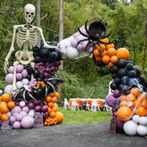 Boho Halloween Balloon Arch Kit: Orange, Red, Purple, Black & White