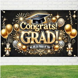 Class Of 2025 Graduation Decorations Banner Party Hanging Banner Gold And Black Graduation Backdrop Supplies Banner Congratulations Graduation Banner For Graduation Party Decoration