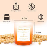 Scented Candles With Healing Crystals, Set Of 4 Soy Candle With Crystals Healing Stones, Aromatherapy Candle Clearance Gifts For Women, Rose Sage Amethyst Wax Candles, Bathroom Candles For Relaxation