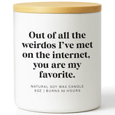 Funny Gifts For Him Her Couple Boyfriend Girlfriend Valentine’S Day Candle Romantic Gift For Couples Who Met Online Dating App Love Candle Favorite Weirdo Internet Valentine Anniversary Couple Gift