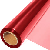 Red Cellophane Wrap Roll (100’ Ft. Long X 17.5” In. Wide) - 2.5 Mil Thick Transparent Red Cellophane Wrapping Paper, Colored Cellophane Wrap For Gift Flower Basket Decoration