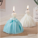 Wedding Dress Aesthetic Scented Candle,200G Handmade Bride Shape Soy Wax Aroma Decorative Candle For Table Photo Prop Valentine'S Day Wedding Birthday Gift,Prefect For Meditation Stress (Cream)