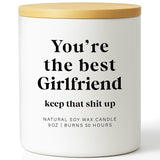 Gifts For Girlfriend Valentine’S Day Candle -You’Re The Best Girlfriend Romantic Gift For Girlfriend From Boyfriend, Playful Gift For Couples & Anniversary Birthday Best Girlfriend Valentine Candle