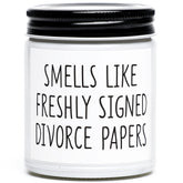 Divorce Gifts For Women, Divorce Candle,New Beginnings Gift For Women, Break Up Gift For Her, Happy Divorced Gifts, Smells Freshly Signed Divorce Papers,Lavender Vanilla Candle,7Oz