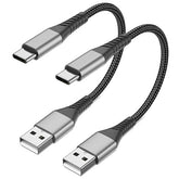 2 Pack 6 Inch Short USB A to USB C Fast Charging Cable for iPhone Samsung Pixel iPad