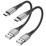 2 Pack 6 Inch Short USB A to USB C Fast Charging Cable for iPhone Samsung Pixel iPad