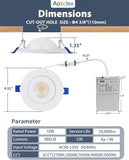 12 Pack 4 Inch Adjustable LED Recessed Lights 10W 980LM 5CCT Dimmable White