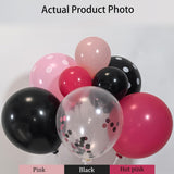 Pink And Black Balloon Arch Kit Black Pink Polka Dot Balloons Valentines Balloons With Bow & Heart Balloons For Bow Birthday Galentines Decorations Bachelorette Princess Party Baby Shower
