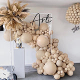 Nude Beige Balloon Double Stuffed Tan Brown Balloons Garland Different Sizes Latex Apricot Balloons Arch Kit For Neutral Baby Shower Jungle Theme Woodland Teddy Bear Birthday Boho Party Decorations