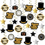 30 Pcs Happy New Year Hanging Swirls for 2026 New Year Eve Party Decorations