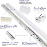 4 Pack 8FT LED Linear Light Fixtures 90W 70W 60W CCT Adjustable Dimmable Shop Lights