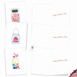 - 20 Assorted Valentine'S Day Cards Bulk (4 X 5.12 Inch) - Boxed Greetings (10 Designs, 2 Each) - Love Jar Am3183Vdg-B2X10