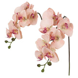 2Pcs Champagne Pink Orchid Artificial Flowers, 34.3" Real Touch Fake Orchid Latex Phalaenopsis Branches For Home Party Wedding Bridal Shower Decoration