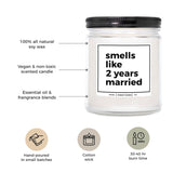 You Nique Designs 2 Year Anniversary Candle - 2Nd Wedding Gift For Her, Him - 2Nd Wedding Candle For Wife, Husband - Two Year Anniversary Ideas (Mahogany Teakwood)
