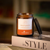 Sweet Peach Scented Candle 9Oz – Long Burning Soy Wax Candle With 36 Hour Burn Time, Aromatherapy Candle For Stress Relief, Relaxation, Home Decor, Gifts For Women And Men