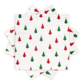 60 Pack Christmas Paper Napkins Christmas Tree Red Green 5 X 5 "Disposable White Beverage Napkins Decorative Table Napkin For New Year Winter Dinner Merry Christmas Holiday Xmas Party Supplies