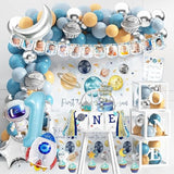First Trip Around The Sun Birthday Party Decorations For Boy 1St Birthday Supplies First Trip Around The Sun Backdrop Balloons Garland Monthly Photo Banner Space Theme Party Decor