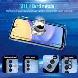 [4+3 Pack Screen Protector Compatible With Galaxy A15 5G, 4 Tempered Glass With 3 Camera Lens Protectors, High Clarity, Anti-Shatter, Bubble Free