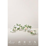White & Sage Artificial Flowers With Vase Wedding Decor Centerpiece Flower Potted For Ceremony Reception Tabletop Desk Flowers Mantel Archway Aisle, Fake Flowers Set Of 4