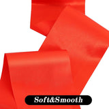 4 Inch X 11 Yards Wide Red Satin Ribbon Solid Fabric Large Ribbon For