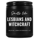 Funny Lesbians & Witchcraft Candle, Lesbian Gifts, Stuff & Decor, Lesbian Christmas, Stocking Stuffers, Lgbtq Wedding Gifts For Lesbian Couple, Girlfriend, Wife, Gay Women, Her, Friend, Mom