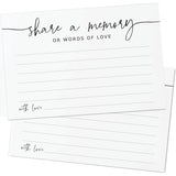 Share A Memory Card - 50 Pack, Share A Memory Cards For Celebration Of Life, Funeral, Memorial, Birthday, Graduation, Bridal Shower, 4” X 6", Minimalist