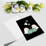 Cute Ghost Valentines Card For Him Her, Spooky Anniversary Day Card For Boyfriend Girlfriend, Halloween Card For Wife Husband
