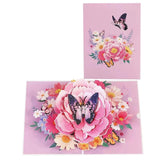 Butterfly Garden 3D Greeting Card,Elegant Floral Pop Up Birthday Card For Birthday,Christmas,Mother’S Day, Wedding,Anniversary