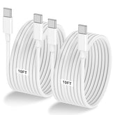 2 Pack 10FT 60W USB C to USB C Cable Fast Charging Type C Cord for iPhone Samsung iPad MacBook
