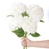 20" 4Pcs White Faux Hydrangea Flowers Real Touch Fake Hydrangeas Bouquet Hydrangea Artificial Flowers With Leaves Stems For Centerpiece Arrangements Wedding Party Home Décor