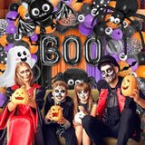 Halloween Balloon Arch Kit: Spider, Bat, Ghost Decor - 172 Piece