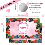 50 Psc Berry Scratch Off Game Cards, Sweet Berry Pink Scratch Cards For Birthday Baby Shower Party, Blueberry Strawberry Party Supplies, Lottery Prize Raffle Tickets