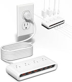 10 in 1 Travel Power Strip with 5ft Extension Cord and Multiple Outlets