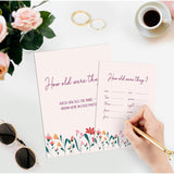 Floral Spring How Old Were The Bride And Groom Game, Guessing The Age Photo Game, Love In Bloom Bridal Shower Wedding Shower Games (1 Sign And 30 Cards)-Bng23