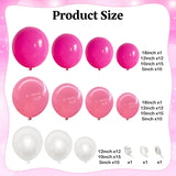 Pink Balloon Arch, Hot Pink Light Pearl White Latex Balloons Different Sizes For Girls Birthday Wedding Baby Shower Valentine'S Day Bridal Shower Bachelorette Party Decorations Supplies