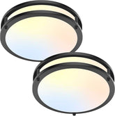 2 Pack 10 Inch Black LED Ceiling Lights 4000LM 5CCT Dimmable Flush Mount Fixtures