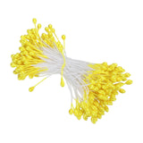 3Mm Double Heads Flower Stamen, 150 Pcs Artificial Flower Stamen Pistil Matt Pearl Floral Stamen For Diy Christmas Card Wedding Decoration, Yellow