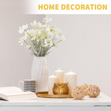 4Pcs Artificial Wild Flower Fake Cosmos With Long Stem Faux Silk Flowers For Wedding Bridal Bouquet Wreath Table Centerpiece Outdoor Decor (White)