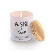 Be Still + Know Inspirational Gifts For Women Men Christian Gifts Motivational Quote Scented Candle Home Office Jar Candles Sage Floral Lavender Scent Soy Wax 9.5 Oz