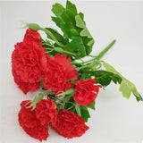 40 Heads Artificial Carnations,Silk Hydrangea Bouquet Decoration Plastic Plant Suitable For Photo Props Family Party Home Decoration Bridal Wedding Bouquet Decoration (Red)